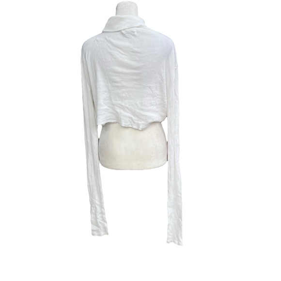 ETERNE Cropped Ribbed Turtleneck Top Sz M - Picture 8 of 11